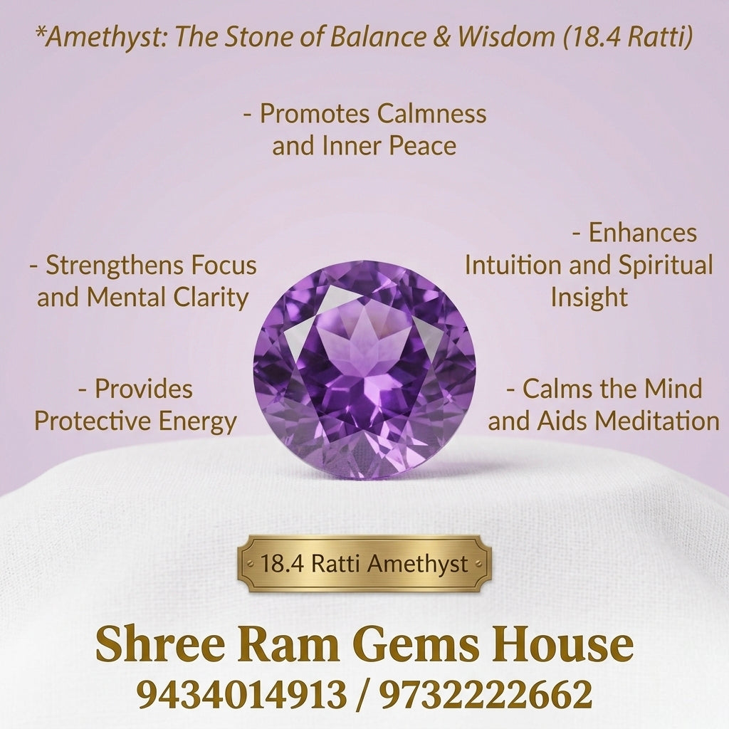 18.4 Ratti Natural Amethyst (Jamunia)