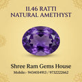 11.46 Ratti Natural Purple Amethyst (Jamunia)