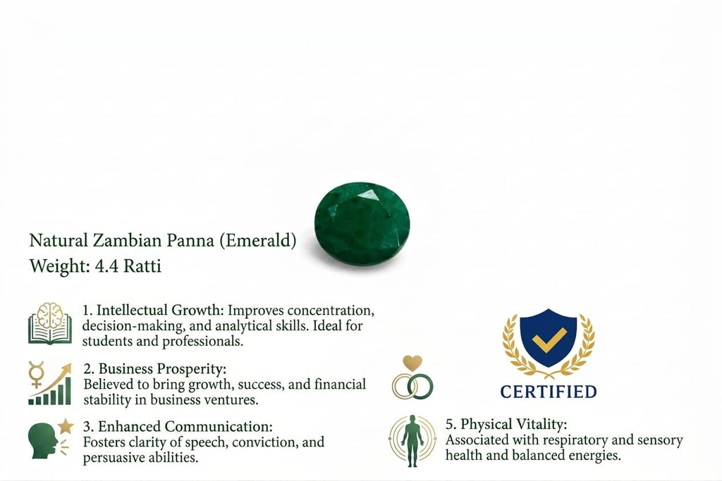 Natural Zambian Emerald (Panna) – 4.4 Ratti