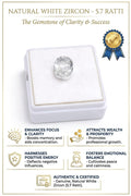 Radiant Natural White Zircon (5.7 Ratti)