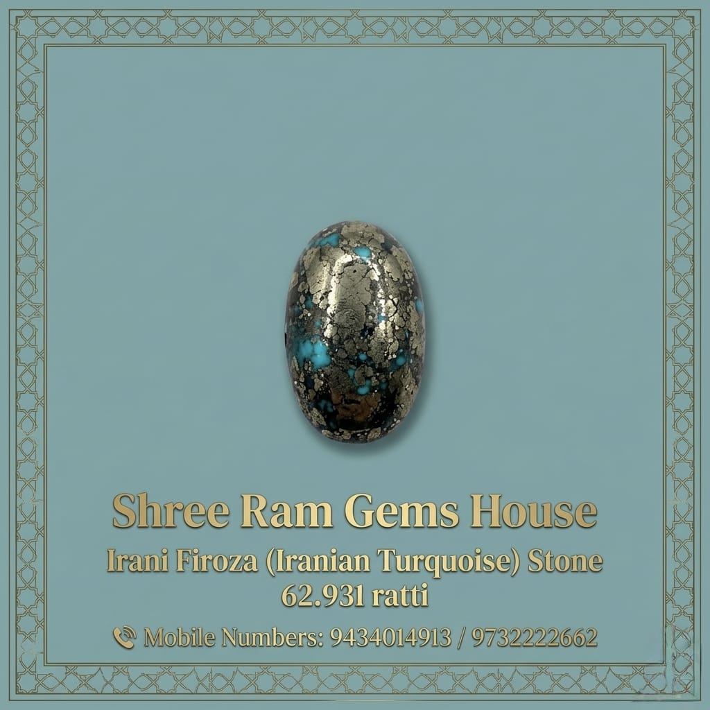 Exquisite 62.931 Ratti Irani Firoza (Natural Iranian Turquoise)