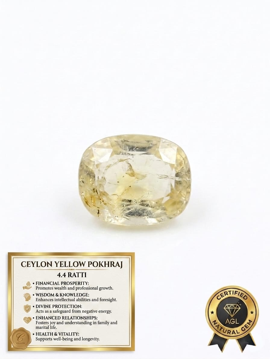 Natural Ceylon Yellow Pokhraj (Sapphire) – 4.4 Ratti