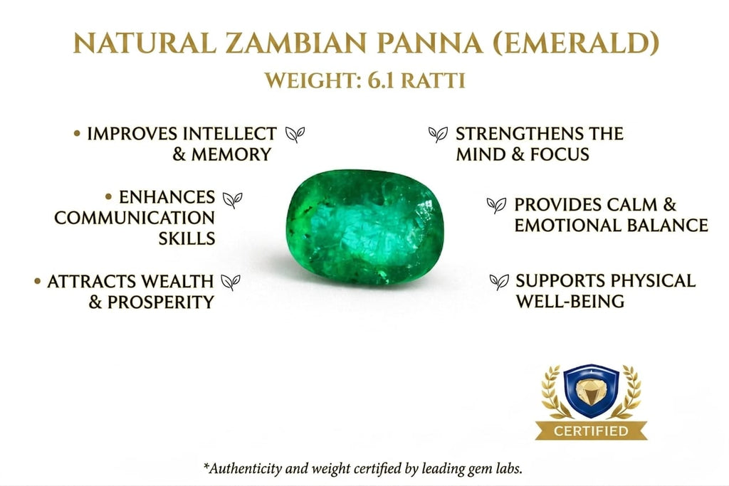 Natural Zambian Emerald (Panna) – 6.1 Ratti