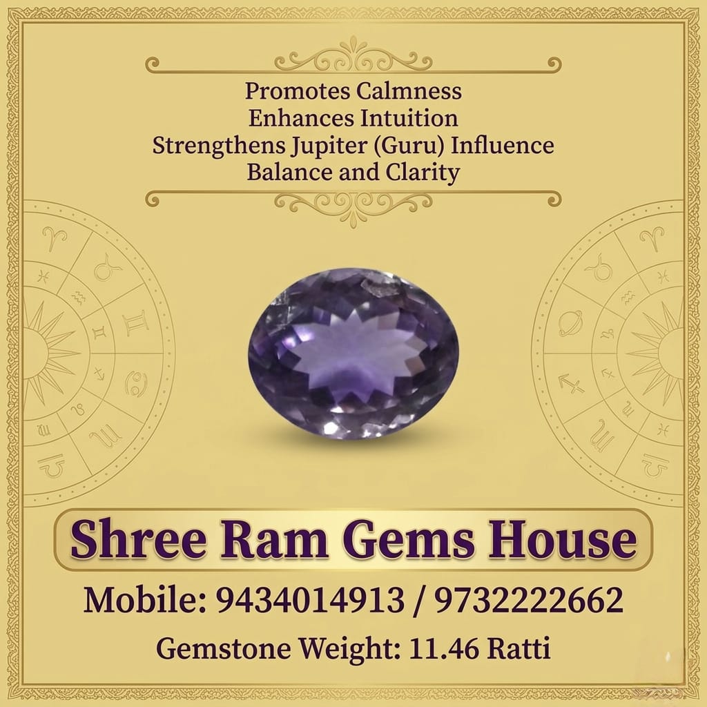 11.46 Ratti Natural Purple Amethyst (Jamunia)