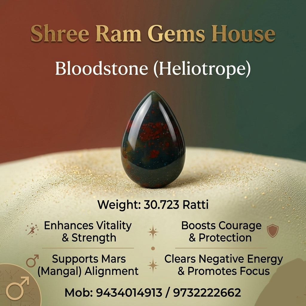 Premium Natural Bloodstone (Heliotrope) Gemstone