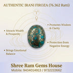 Exquisite 76.362 Ratti Natural Irani Firoza