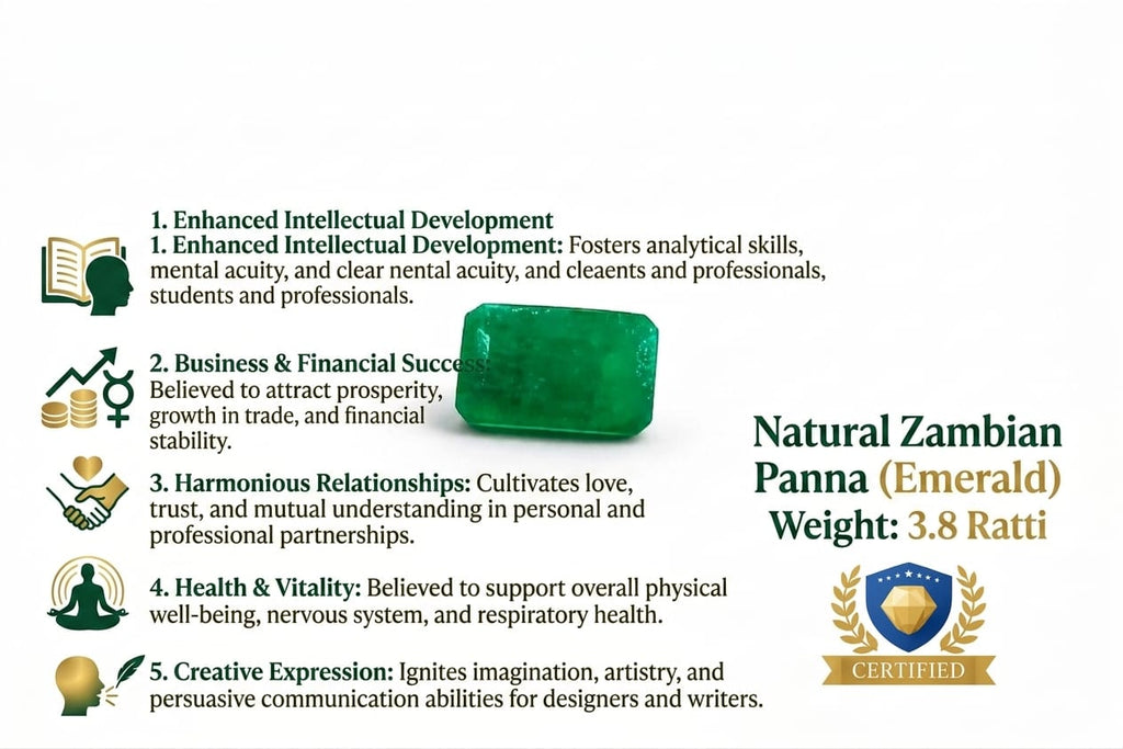Natural Zambian Emerald (Panna) – 3.8 Ratti