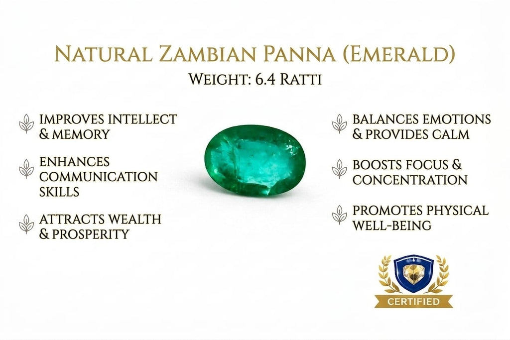 Natural Zambian Emerald (Panna) – 6.4 Ratti