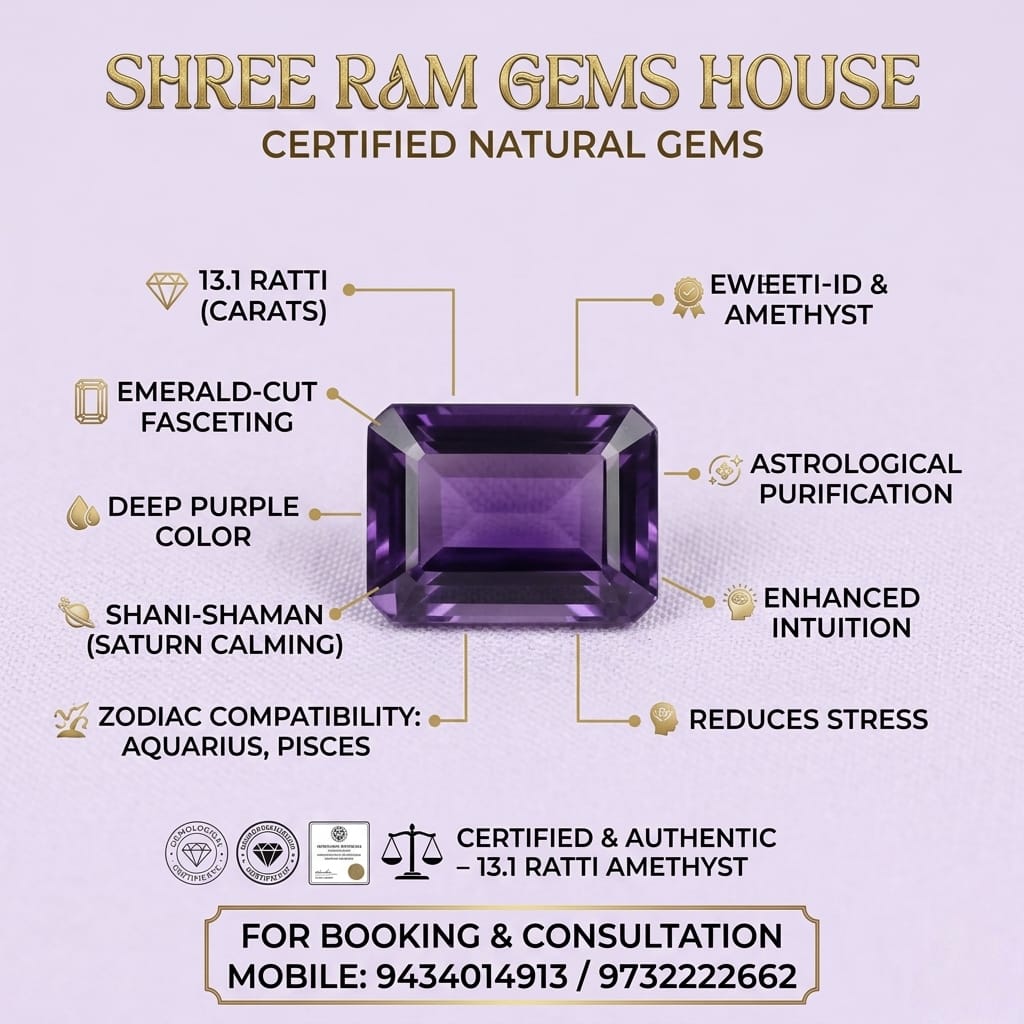 13.1 Ratti Natural Amethyst (Jamunia)