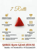 7 Ratti Triangular Red Coral (Moonga)