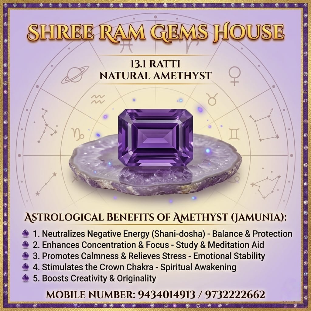 13.1 Ratti Natural Amethyst (Jamunia)