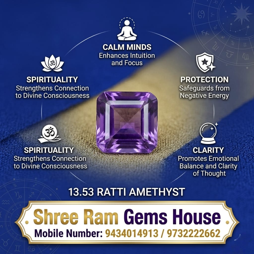 13.53 Ratti Natural Amethyst (Jamunia)