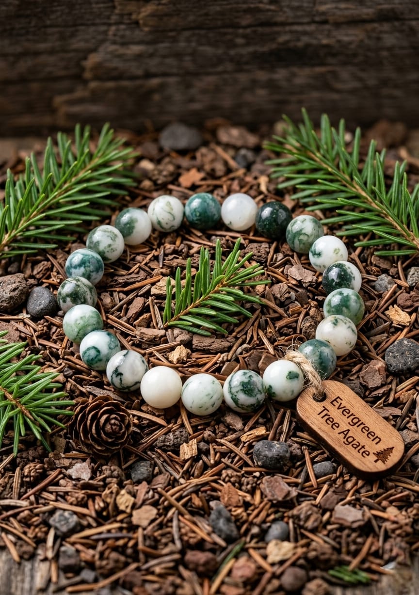 Evergreen Tree Agate Natural Bracelet