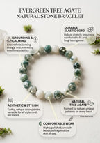 Evergreen Tree Agate Natural Bracelet