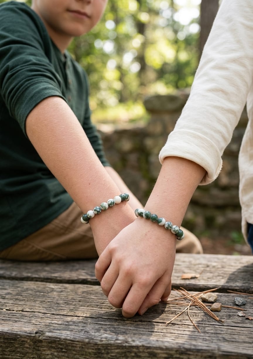 Evergreen Tree Agate Natural Bracelet