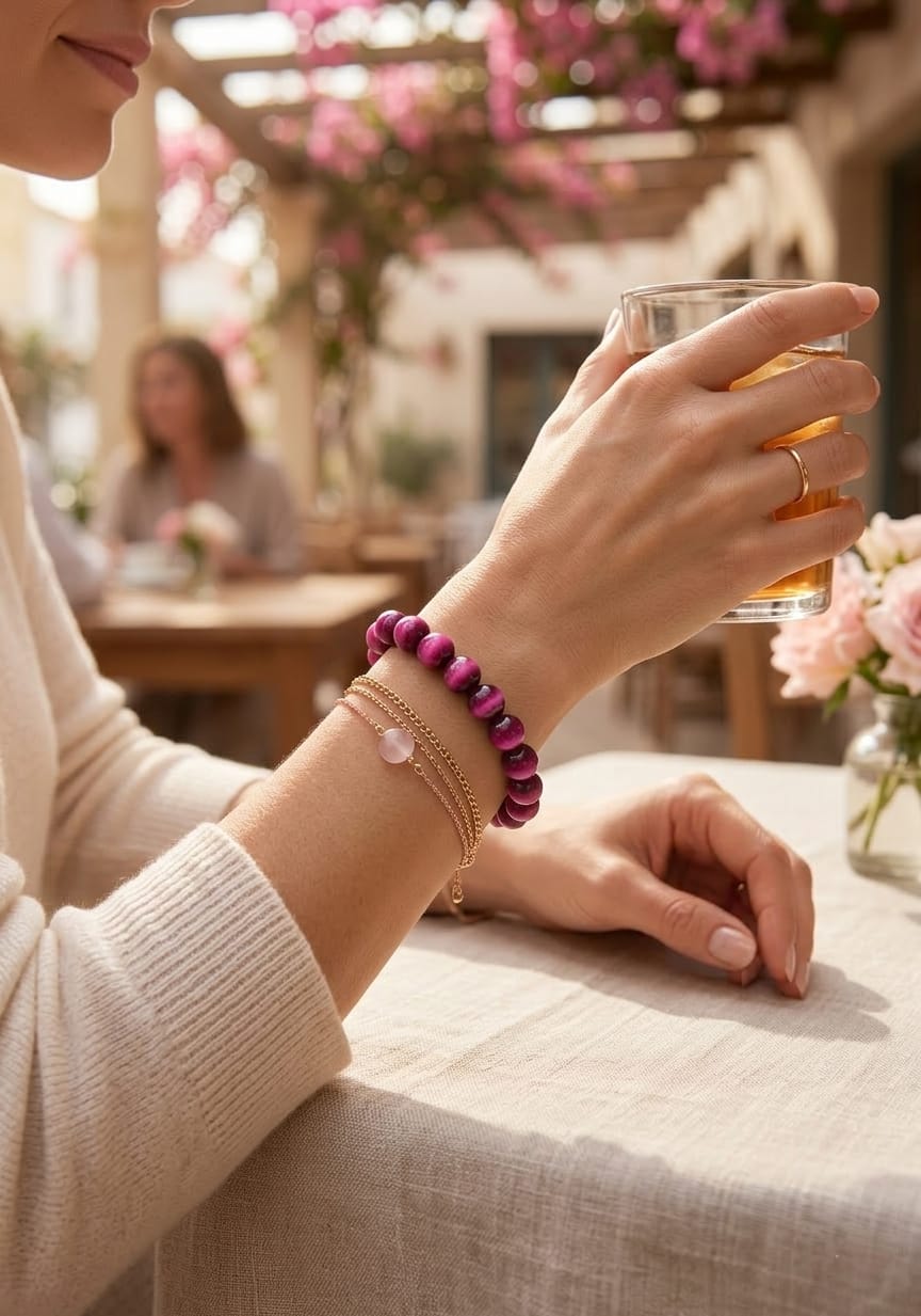 Pink Tiger eye bracelet
