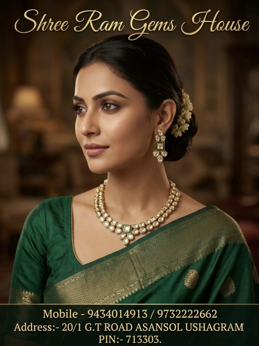 The 'Emerald Square' Dual-Layer Kundan Choker