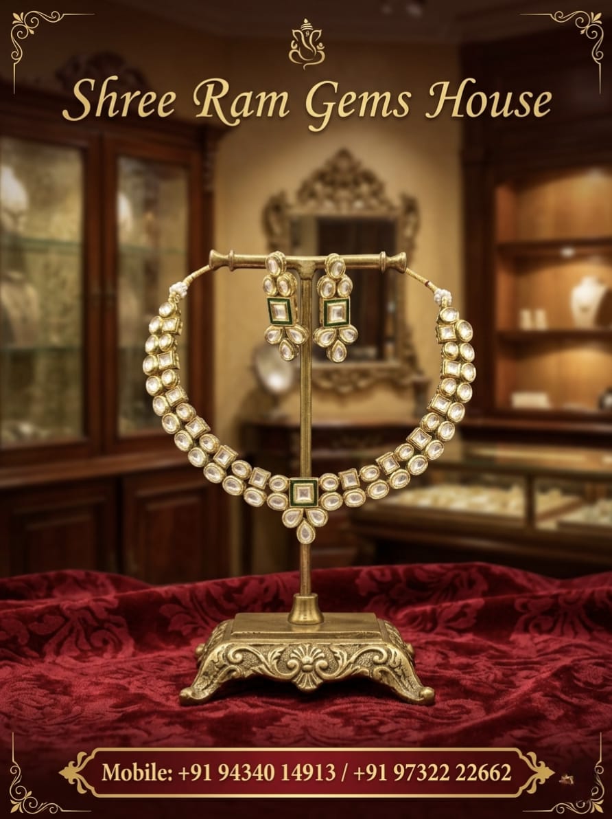 The 'Emerald Square' Dual-Layer Kundan Choker