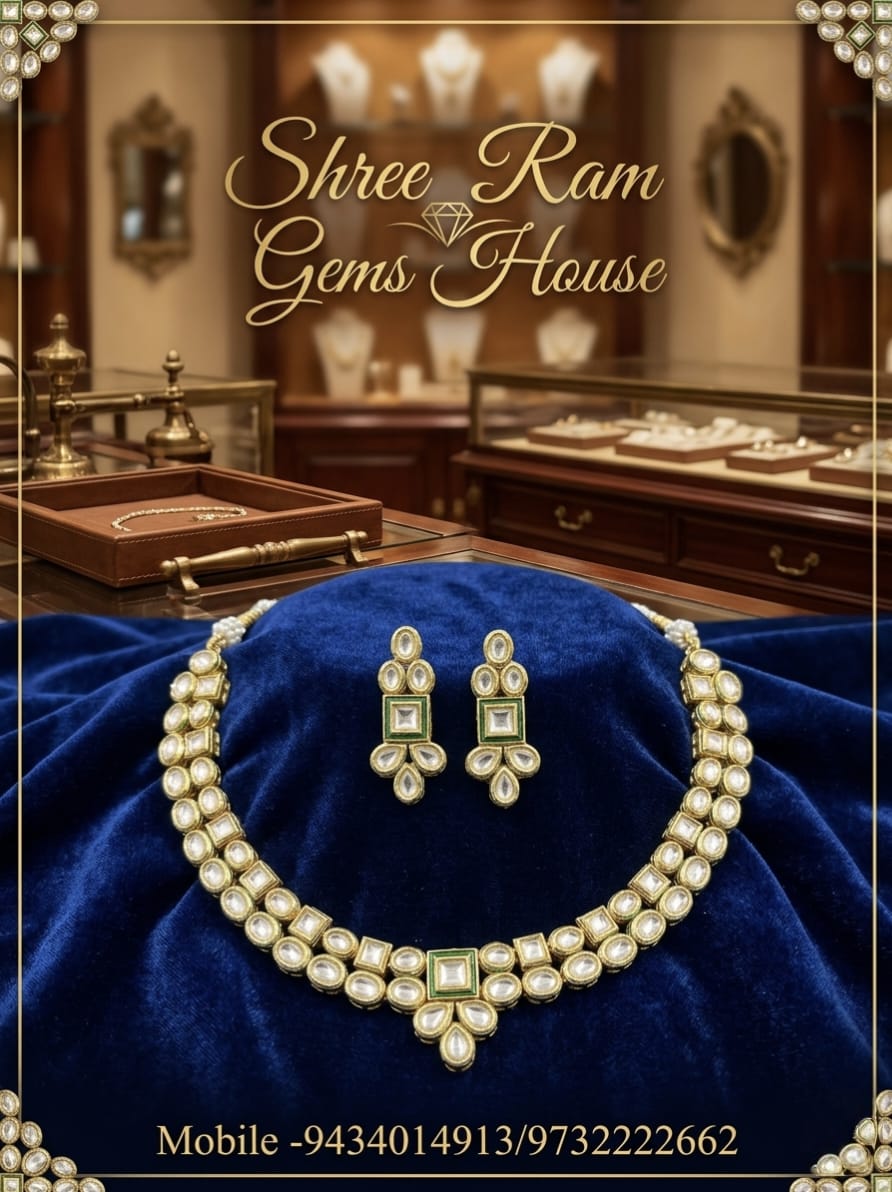 The 'Emerald Square' Dual-Layer Kundan Choker