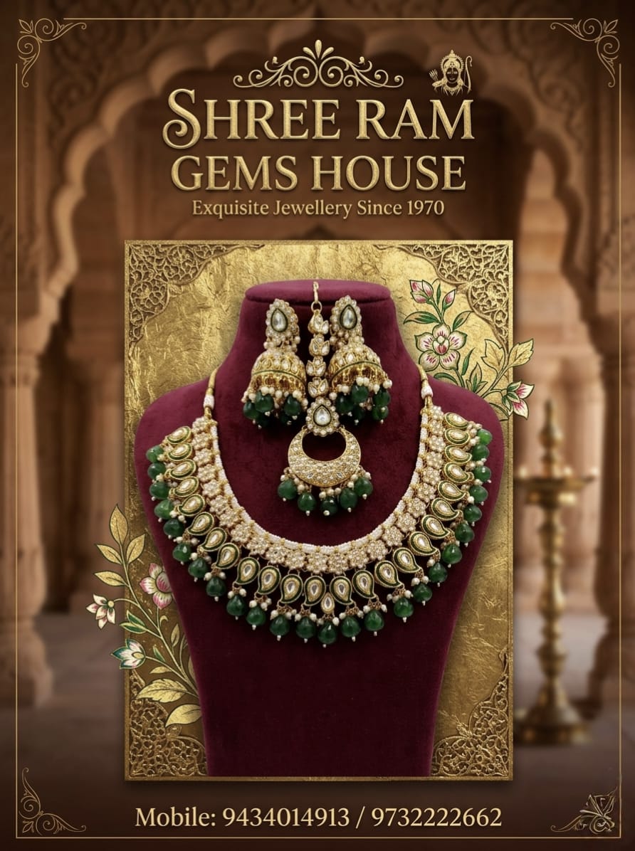 The 'Aishani' Grand Emerald & Pearl Bridal Set