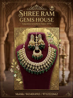 The 'Aishani' Grand Emerald & Pearl Bridal Set