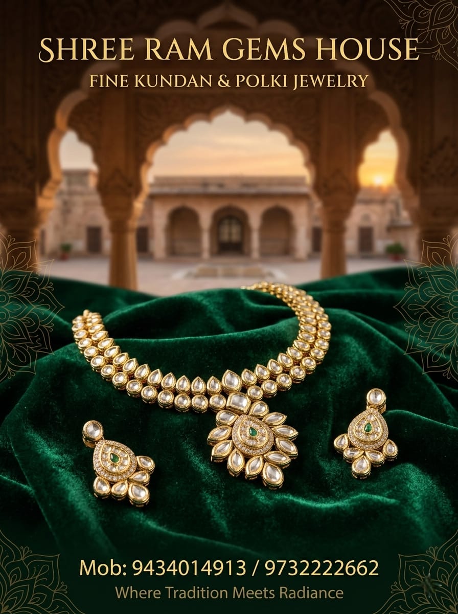 The 'Noor' Emerald-Drop Polki Necklace Set