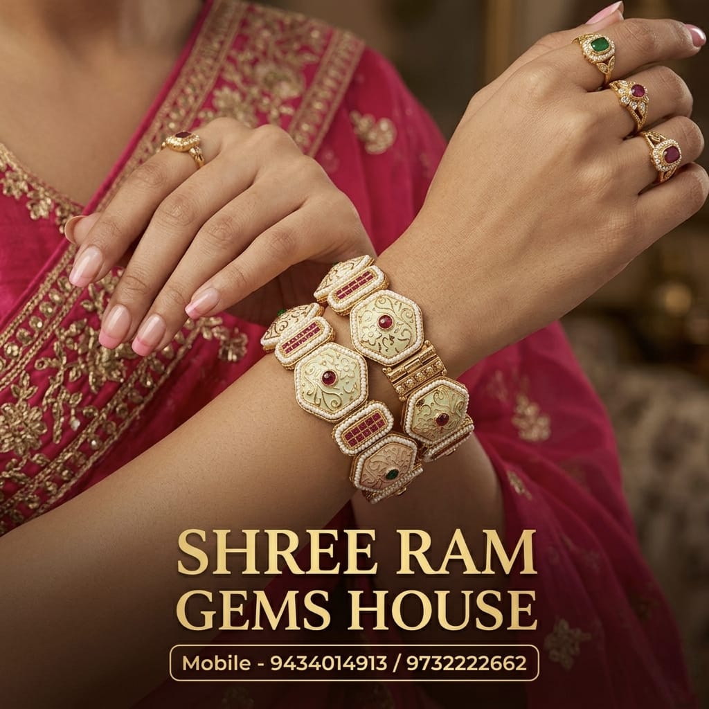 The Rajwada Meenakari Hexagonal Kada Set