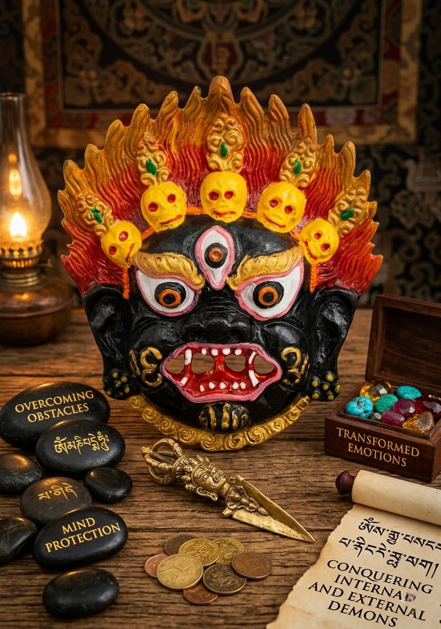 Rolimoli Wall Hanging Metal Face Mask Nazar Battu Evil Eye Protector