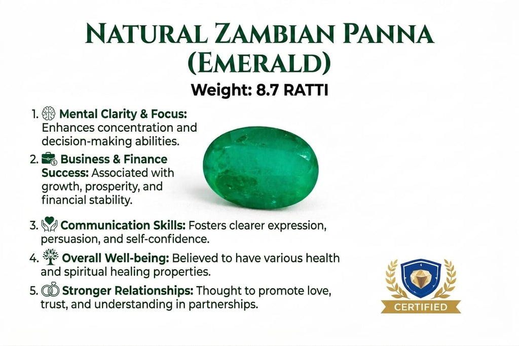 Natural Zambian Emerald (Panna) – 8.7 Ratti