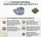 4.5 Ratti Ceylon Natural Raktamukhi Neelam