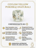Ceylon Yellow Pokhraj (Natural) – 8.5 Ratti