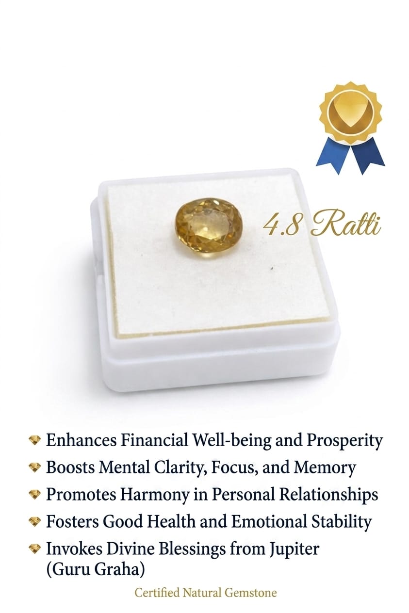 Natural Yellow Zircon (4.8 Ratti)