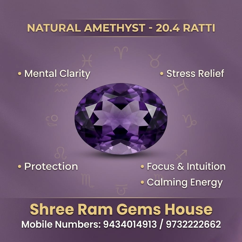 20.4 Ratti Natural Amethyst (Jamunia)
